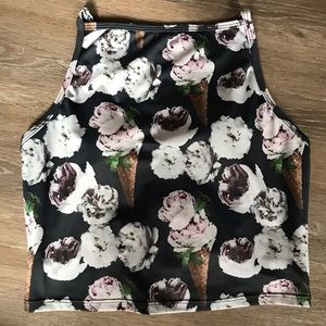 Small Kortni Jeane ice cream roses swim top